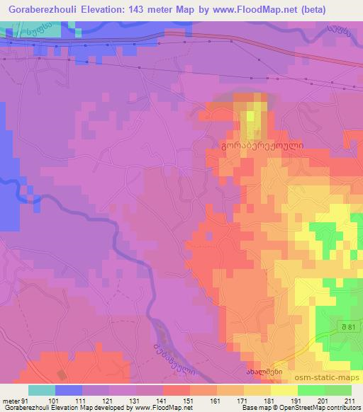Goraberezhouli,Georgia Elevation Map
