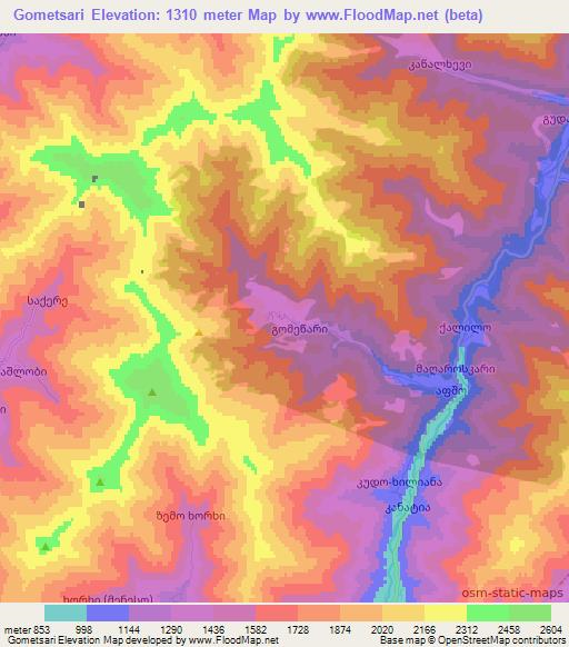 Gometsari,Georgia Elevation Map