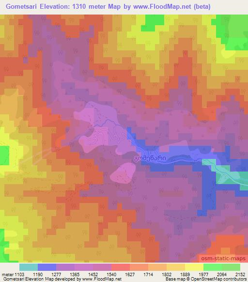 Gometsari,Georgia Elevation Map