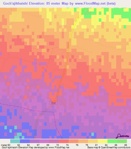 Goch'ajikhaishi,Georgia Elevation Map