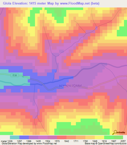 Glola,Georgia Elevation Map