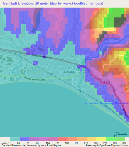 Gant'iadi,Georgia Elevation Map