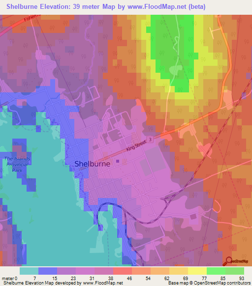 Shelburne,Canada Elevation Map