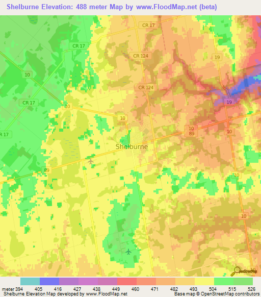 Shelburne,Canada Elevation Map