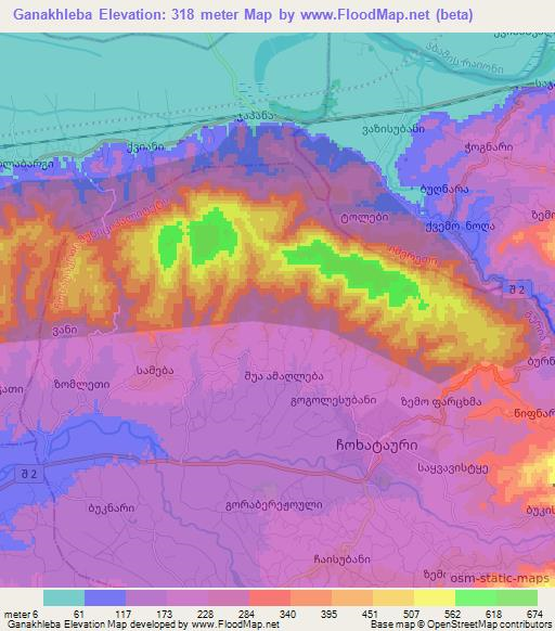 Ganakhleba,Georgia Elevation Map