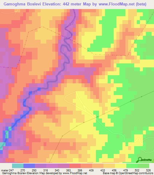 Gamoghma Boslevi,Georgia Elevation Map