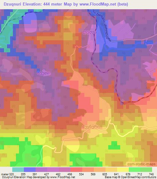 Dzuqnuri,Georgia Elevation Map