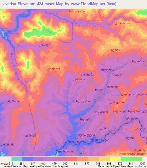 Jvarisa,Georgia Elevation Map