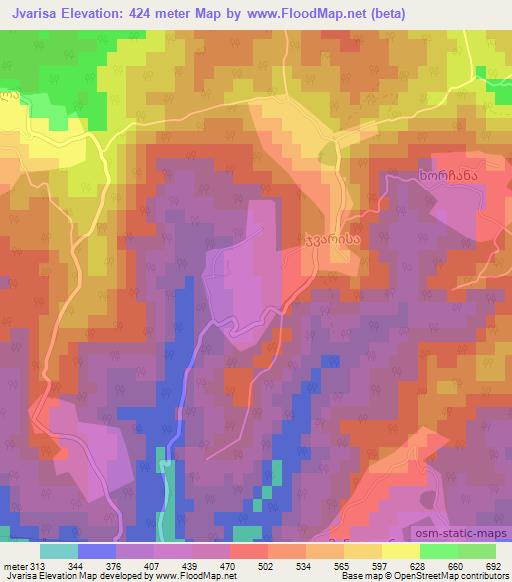 Jvarisa,Georgia Elevation Map