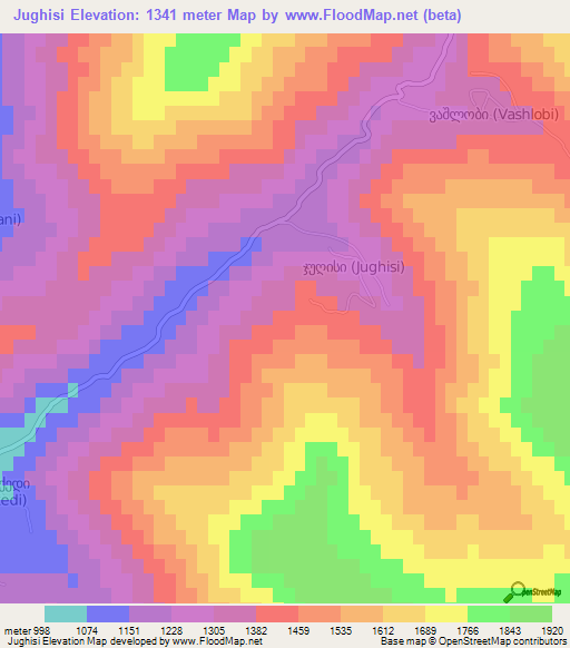 Jughisi,Georgia Elevation Map