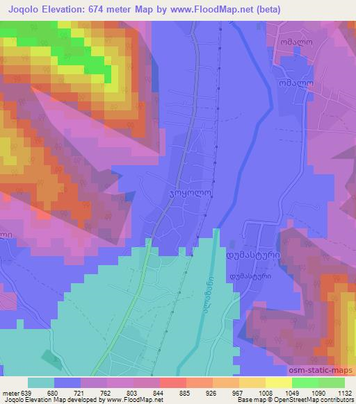Joqolo,Georgia Elevation Map