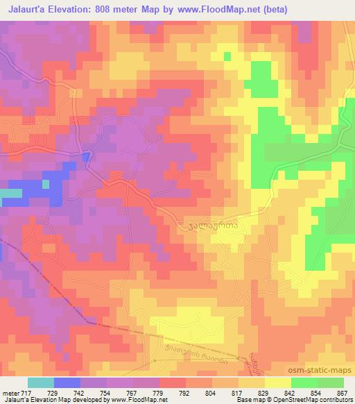 Jalaurt'a,Georgia Elevation Map