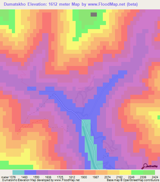 Dumatskho,Georgia Elevation Map
