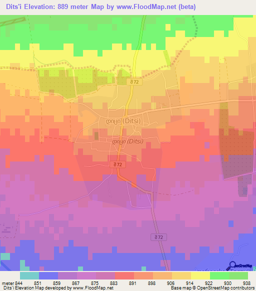 Dits'i,Georgia Elevation Map