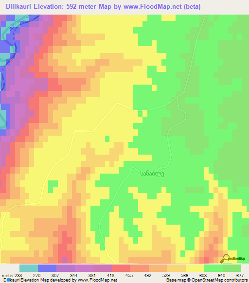 Dilikauri,Georgia Elevation Map