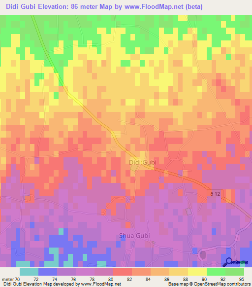 Didi Gubi,Georgia Elevation Map