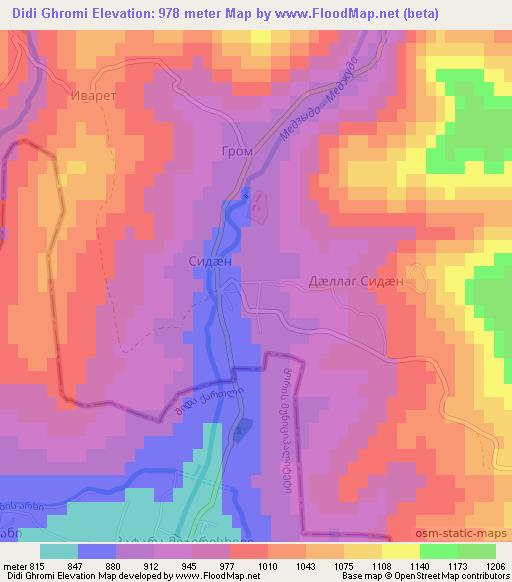 Didi Ghromi,Georgia Elevation Map