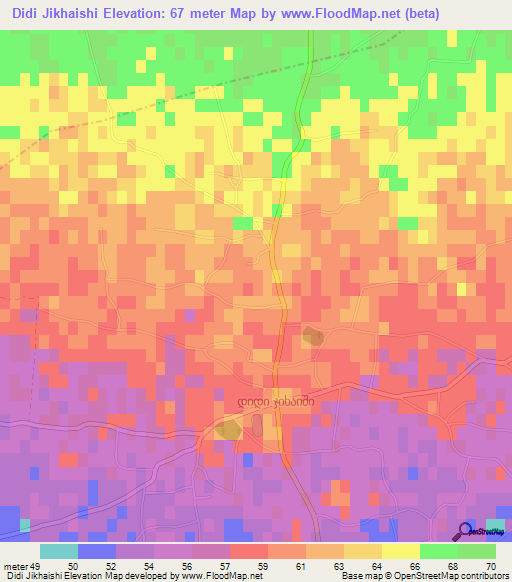 Didi Jikhaishi,Georgia Elevation Map