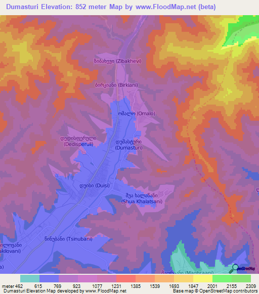 Dumasturi,Georgia Elevation Map