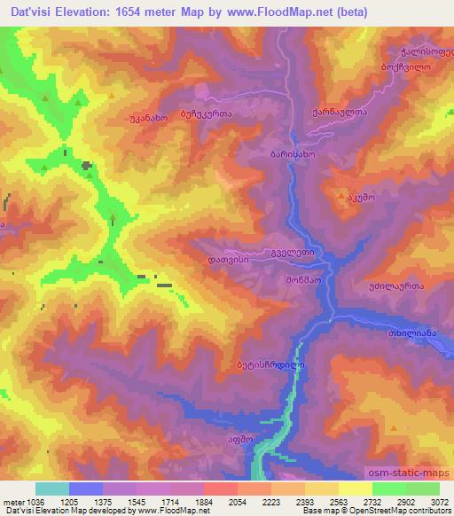 Dat'visi,Georgia Elevation Map