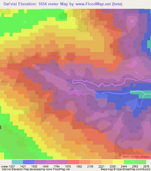 Dat'visi,Georgia Elevation Map