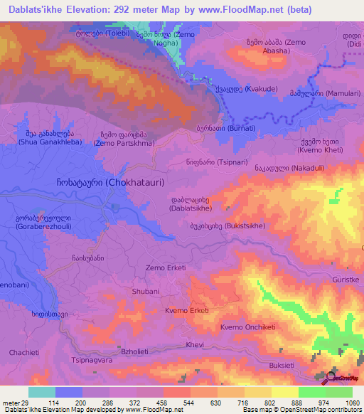 Dablats'ikhe,Georgia Elevation Map