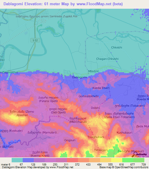 Dablagomi,Georgia Elevation Map