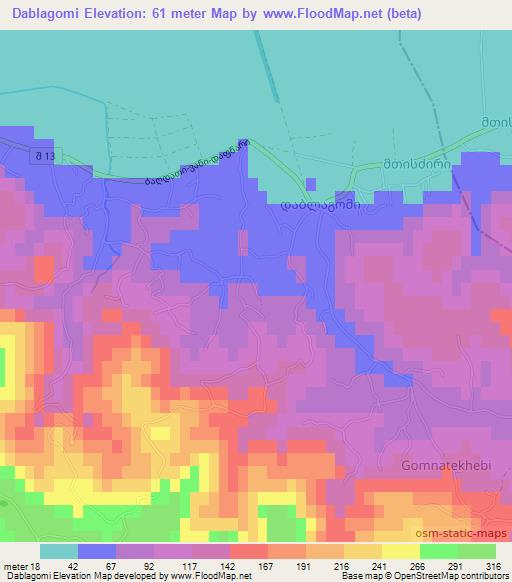 Dablagomi,Georgia Elevation Map