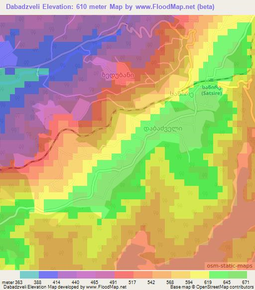 Dabadzveli,Georgia Elevation Map