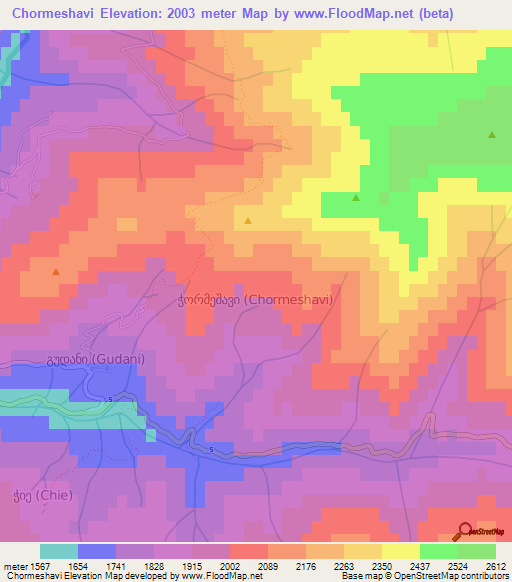 Chormeshavi,Georgia Elevation Map