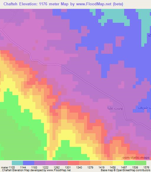 Chafteh,Iran Elevation Map