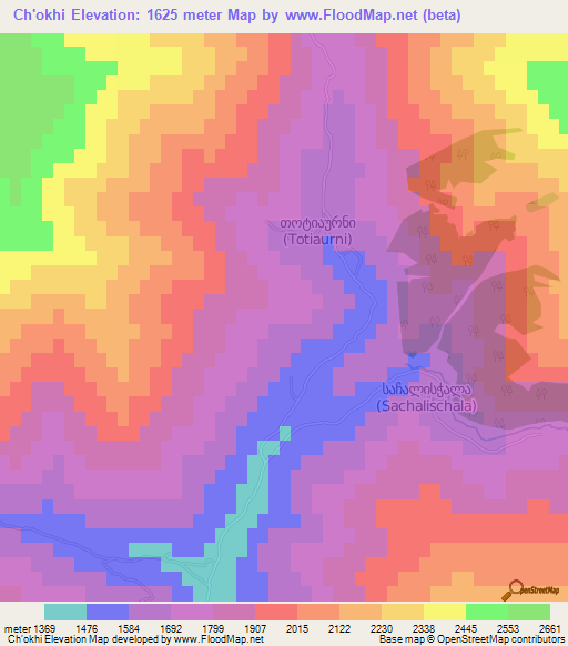 Ch'okhi,Georgia Elevation Map