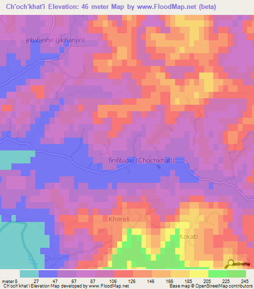 Ch'och'khat'i,Georgia Elevation Map