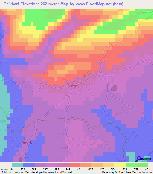 Ch'khari,Georgia Elevation Map