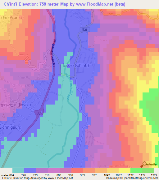 Ch'int'i,Georgia Elevation Map