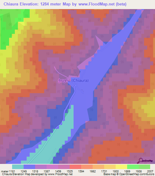 Chiaura,Georgia Elevation Map