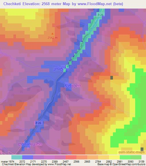 Chechketi,Georgia Elevation Map