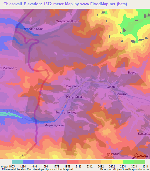 Ch'asavali,Georgia Elevation Map