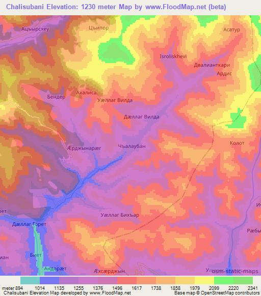 Chalisubani,Georgia Elevation Map