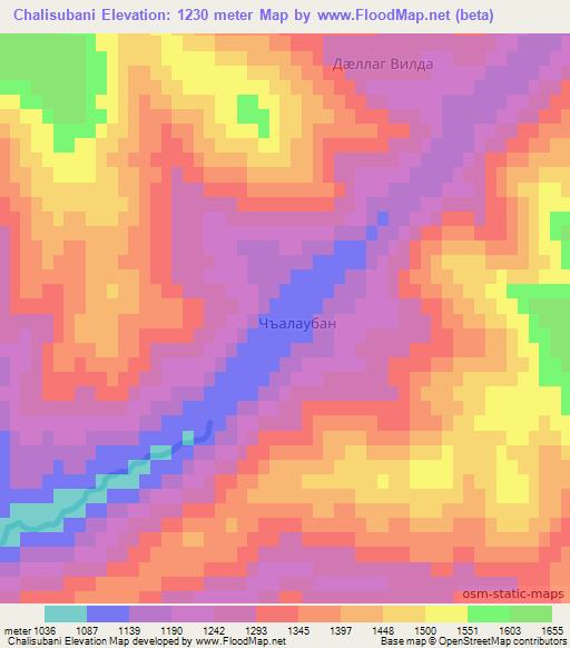 Chalisubani,Georgia Elevation Map