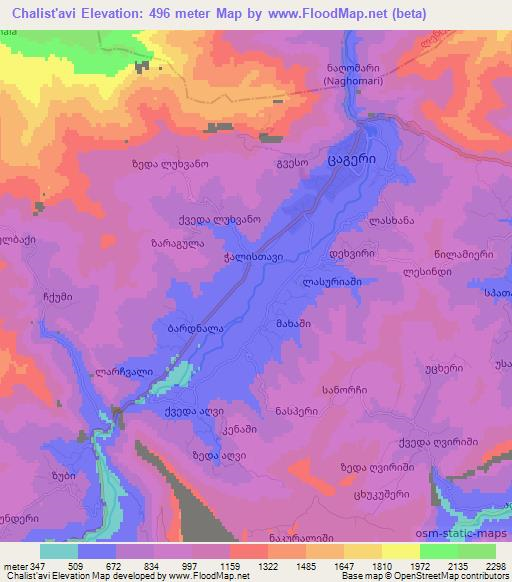 Chalist'avi,Georgia Elevation Map