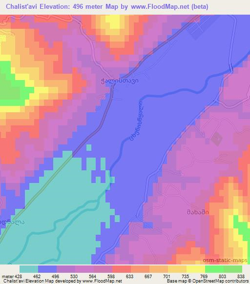 Chalist'avi,Georgia Elevation Map