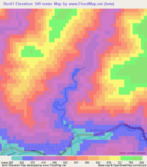 Borit'i,Georgia Elevation Map