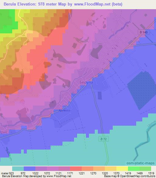 Berula,Georgia Elevation Map