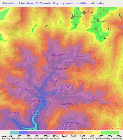 Bats'aligo,Georgia Elevation Map