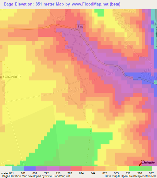 Baga,Georgia Elevation Map