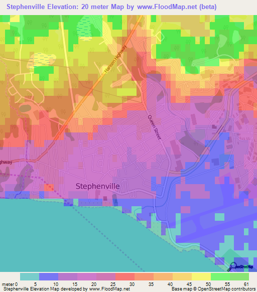 Stephenville,Canada Elevation Map