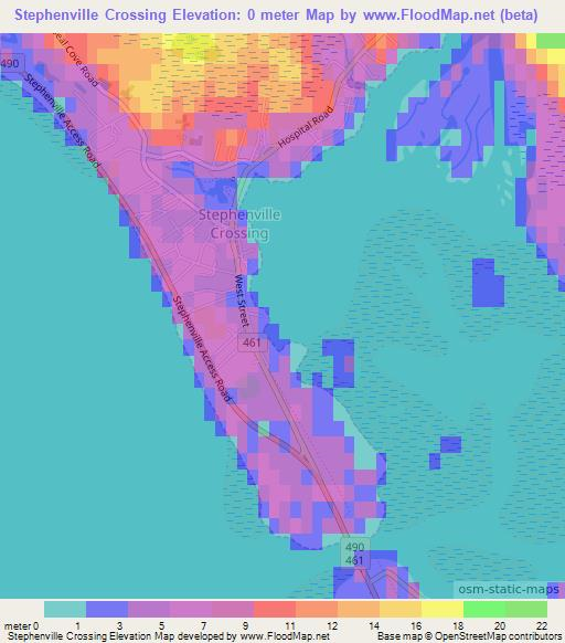Stephenville Crossing,Canada Elevation Map