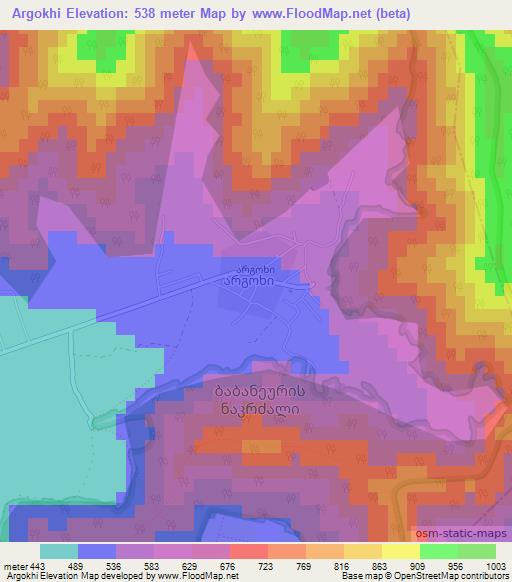 Argokhi,Georgia Elevation Map