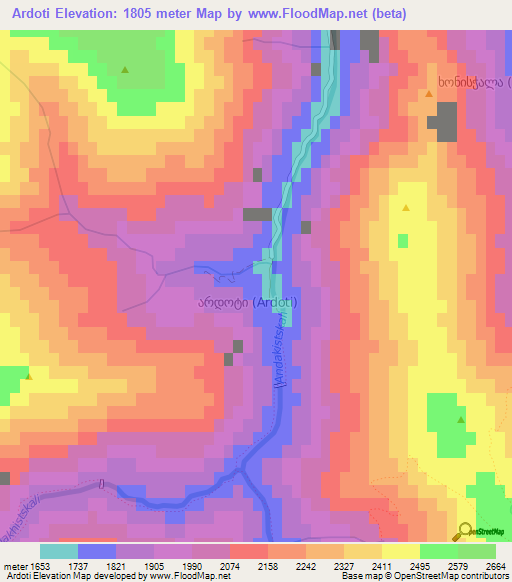 Ardoti,Georgia Elevation Map